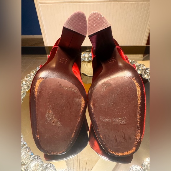 Tory Burch Carley Velvet Ankle Boots In Burgundy. Size 10.5 - Picture 15 of 16